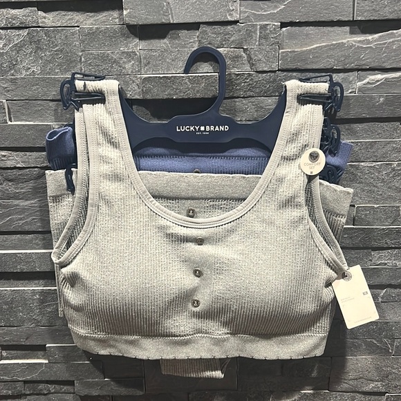 Lucky Brand Textured Stretch Comfort 3 pc Set - One Pullon Bra and Two BoyShorts - Picture 1 of 3